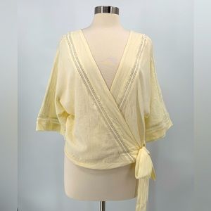 Listicle - Cream Kimono Wrap Top NWT